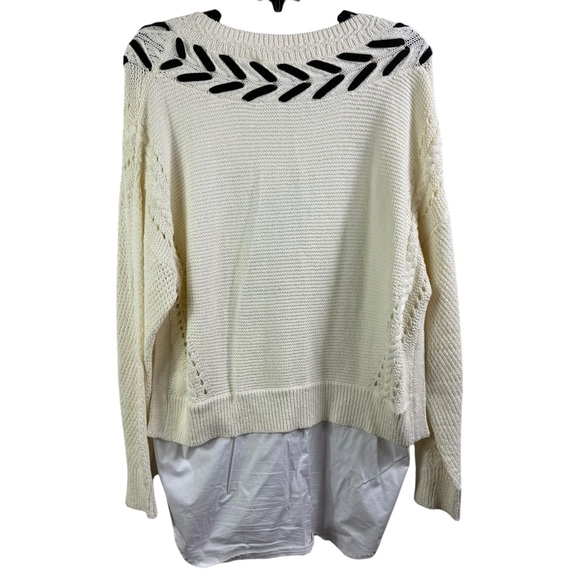 Veronica Beard Edwin Mixed Media Sweater Top - Picture 3 of 4